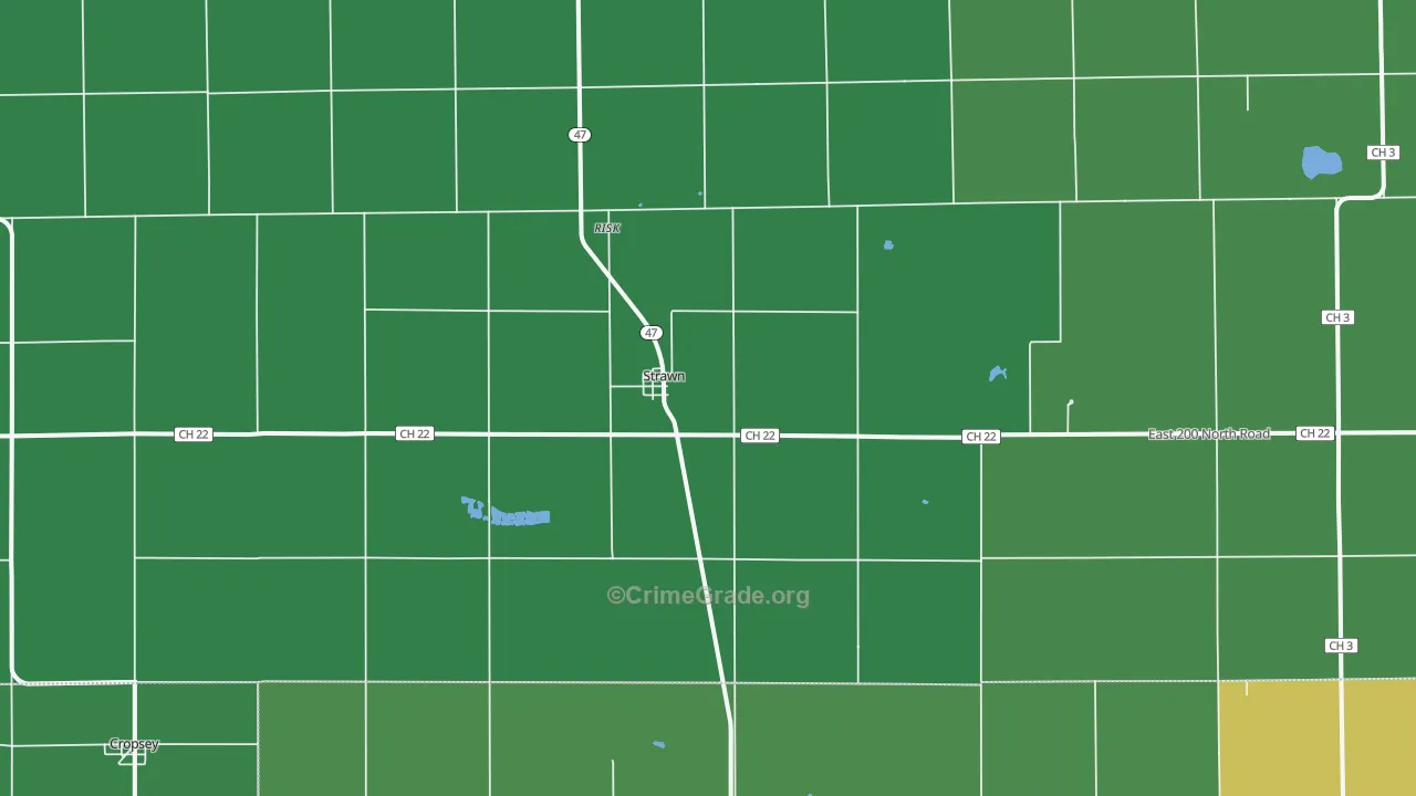 61775, IL Map of Vehicle Theft Rates