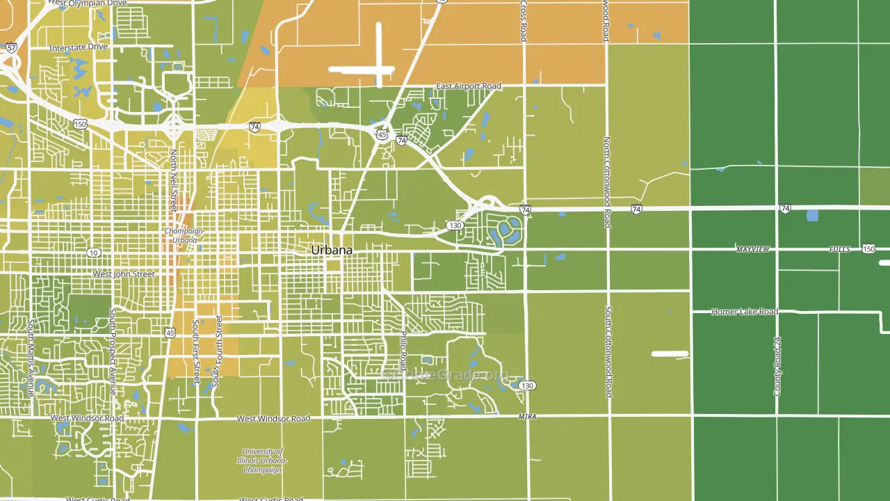 61802, IL Map of Vehicle Theft Rates