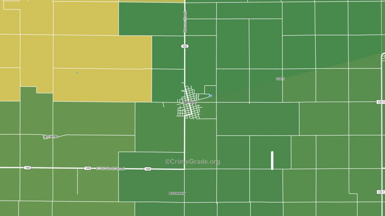 61813, IL Map of Vehicle Theft Rates