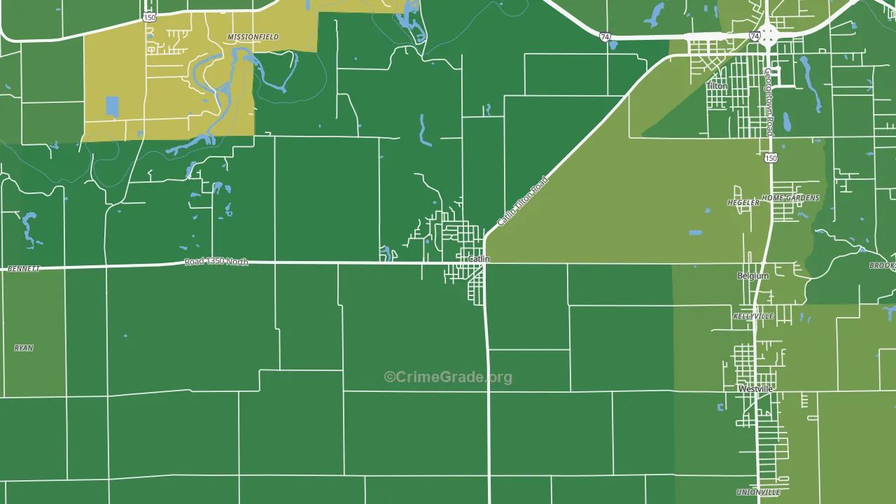 61817, IL Map of Vehicle Theft Rates