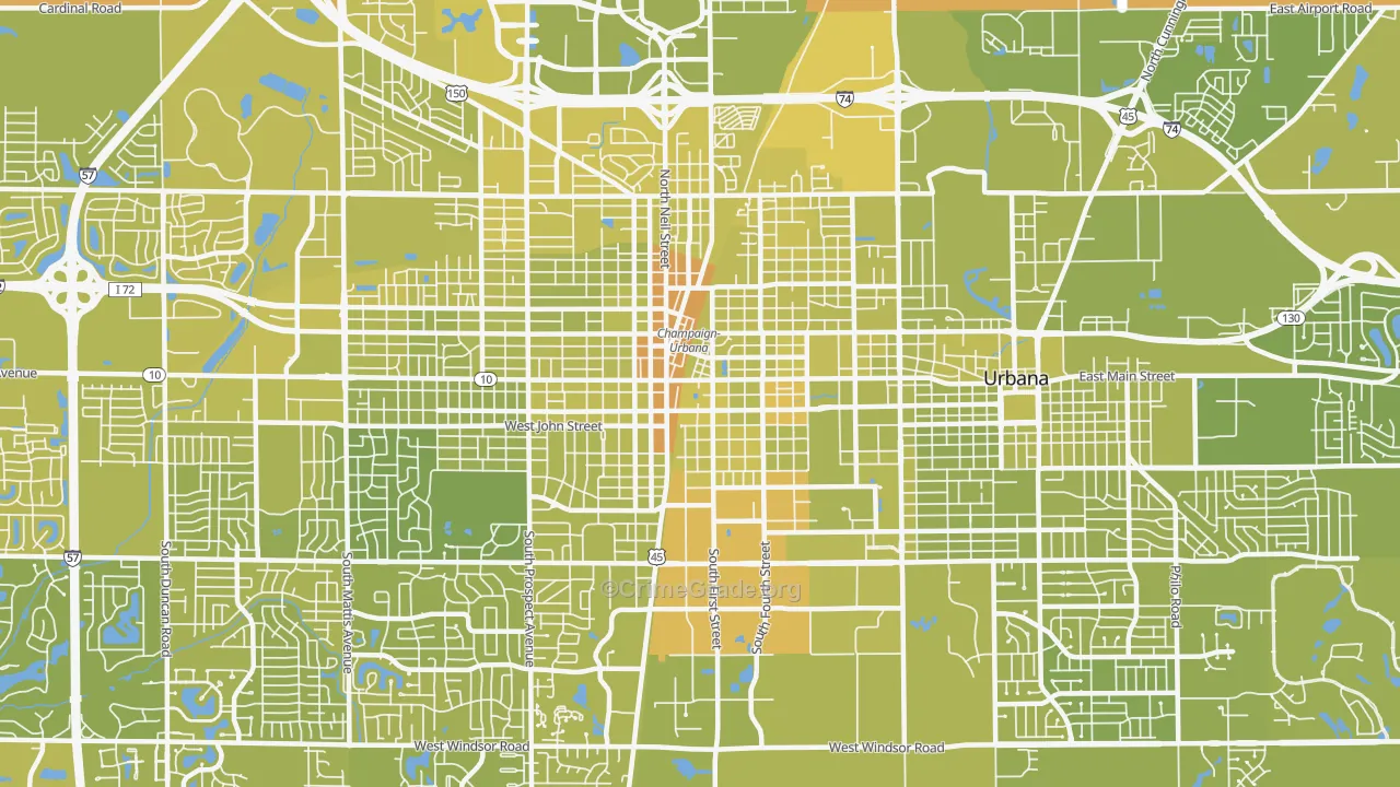 61820, IL Map of Vehicle Theft Rates
