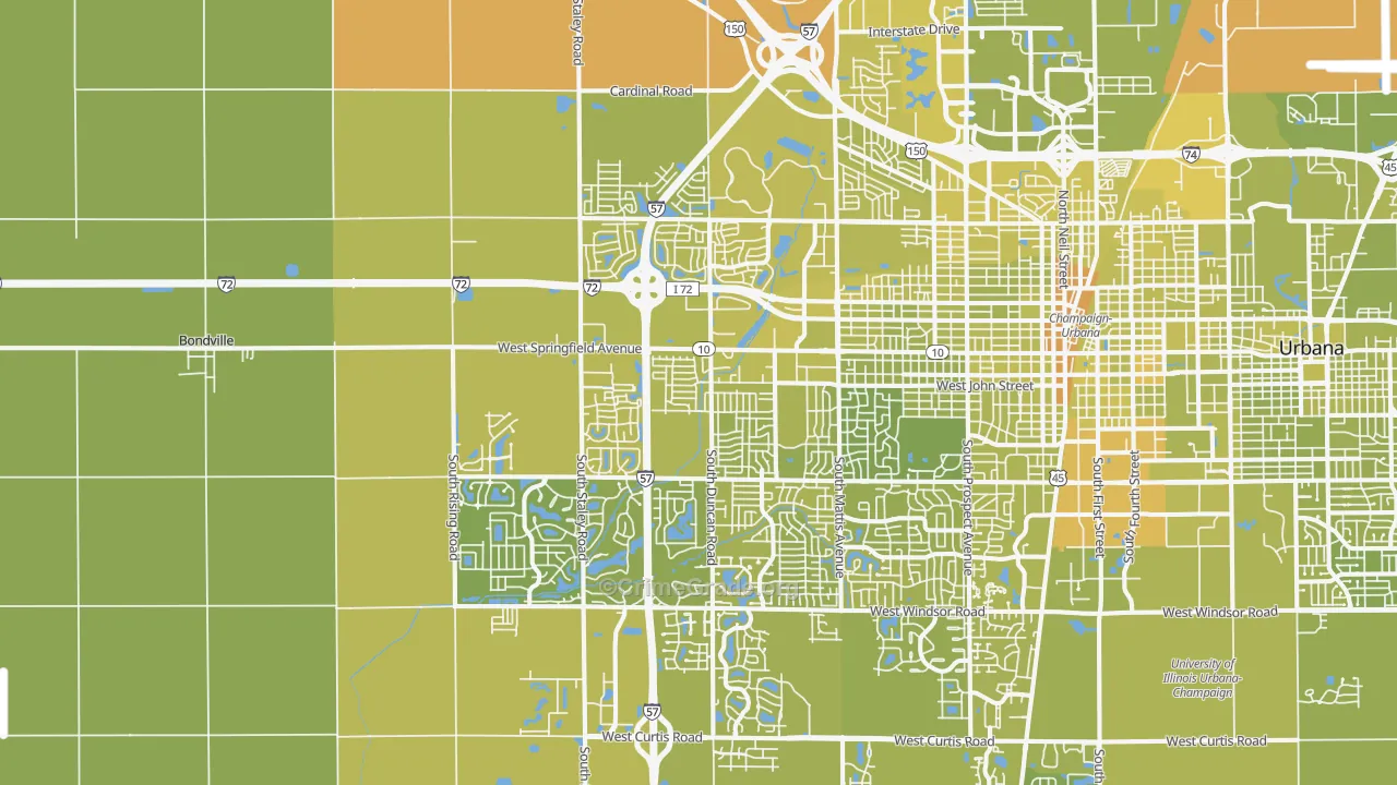 61822, IL Map of Vehicle Theft Rates