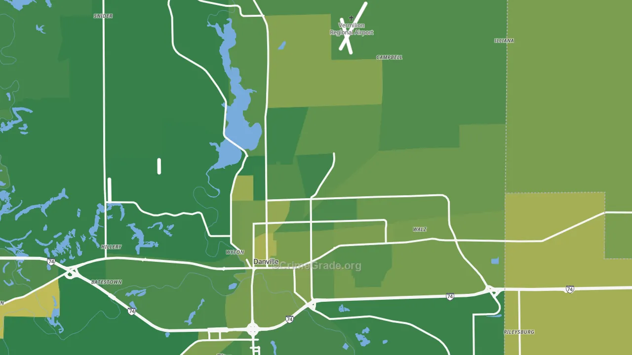 61834, IL Map of Vehicle Theft Rates