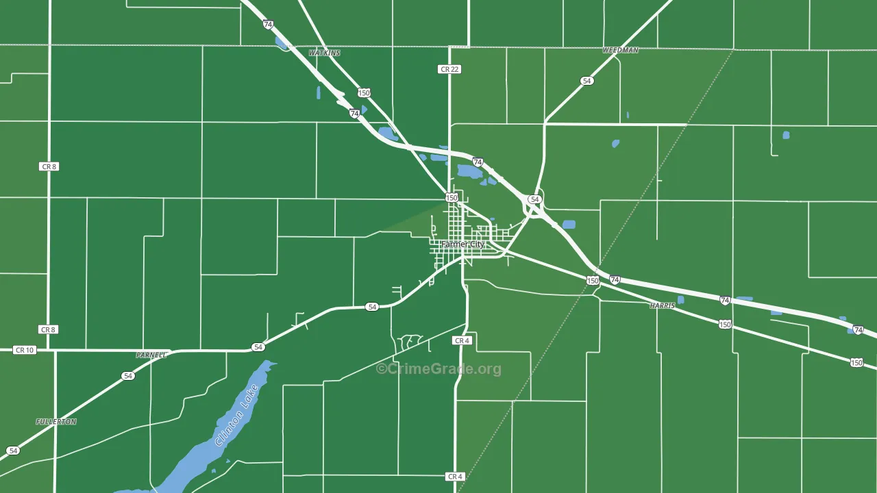 61842, IL Map of Vehicle Theft Rates
