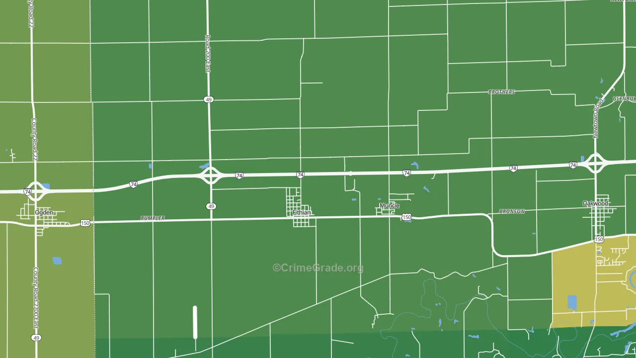 61844, IL Map of Vehicle Theft Rates