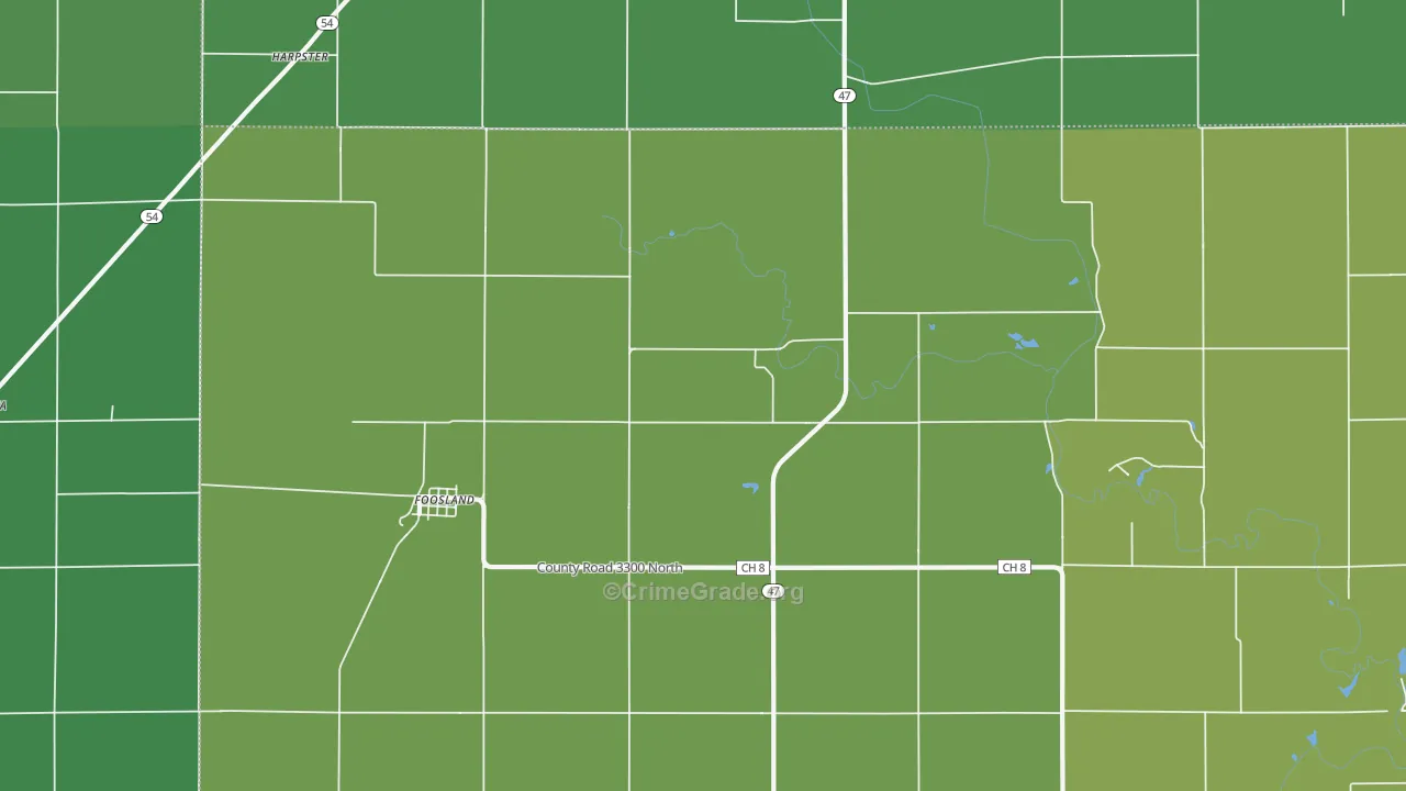 61845, IL Map of Vehicle Theft Rates