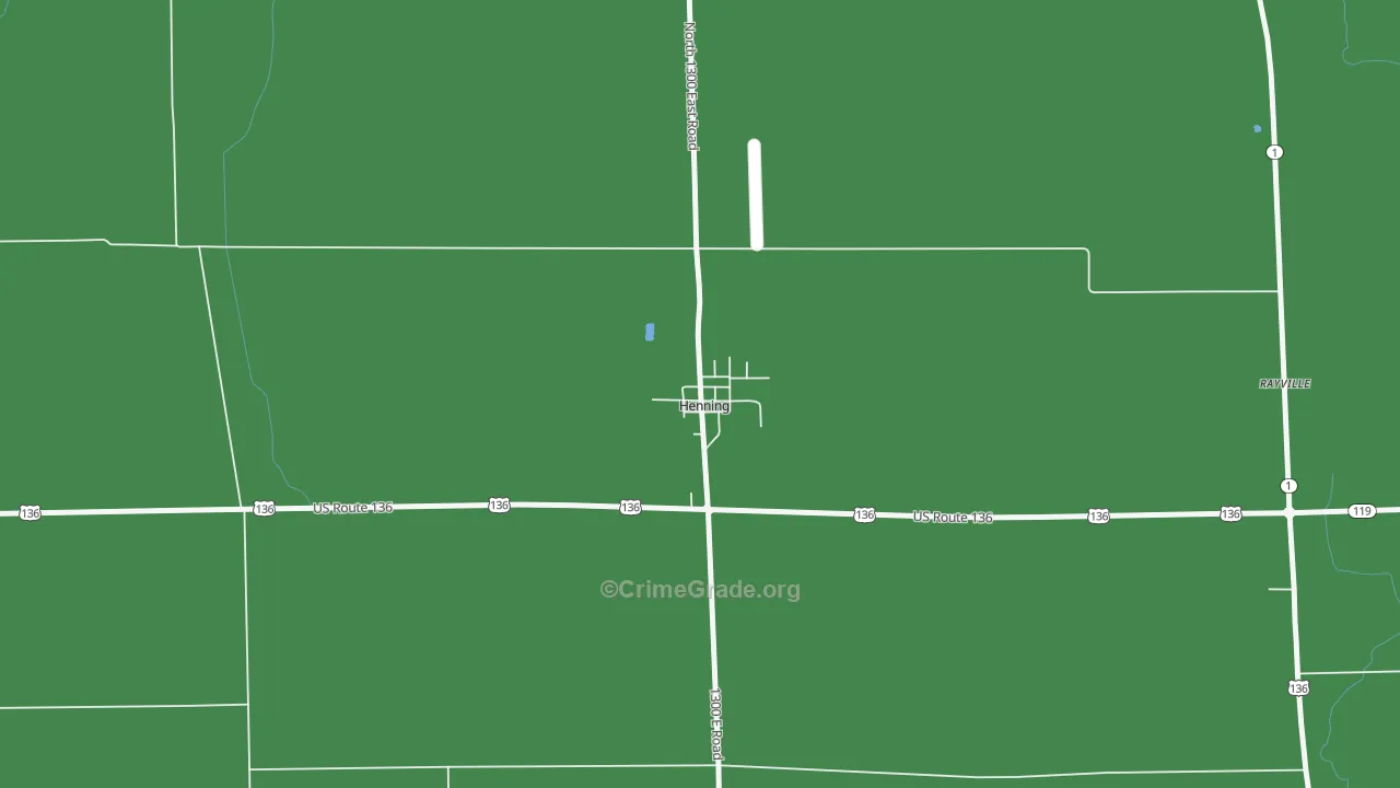61848, IL Map of Vehicle Theft Rates