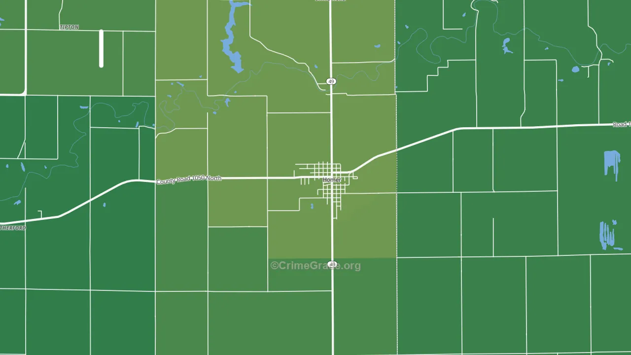 61849, IL Map of Vehicle Theft Rates
