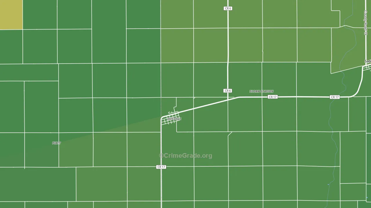 61851, IL Map of Vehicle Theft Rates