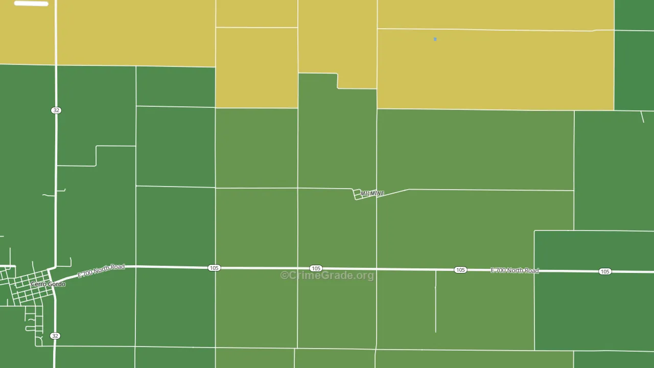 61855, IL Map of Vehicle Theft Rates