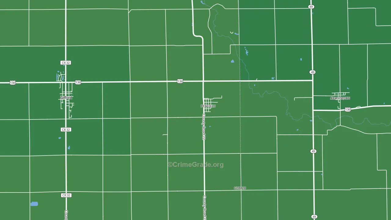 61862, IL Map of Vehicle Theft Rates