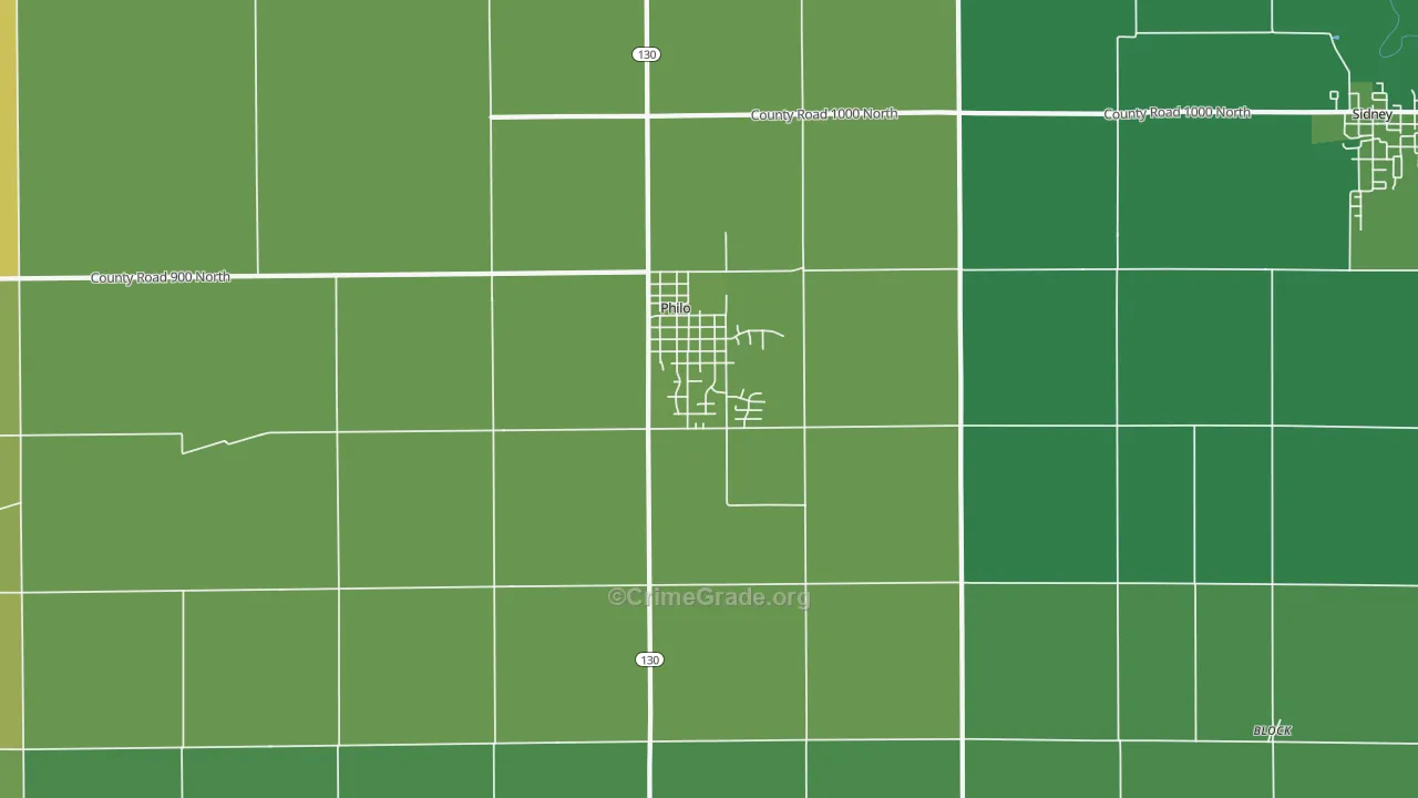 61864, IL Map of Vehicle Theft Rates
