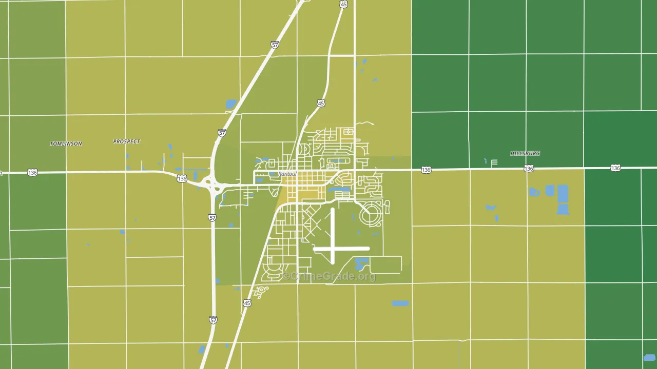61866, IL Map of Vehicle Theft Rates