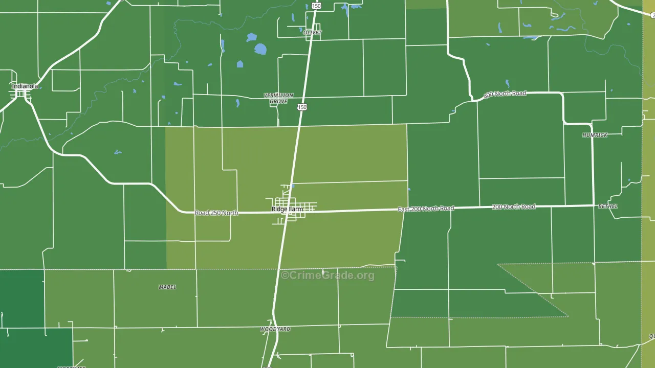 61870, IL Map of Vehicle Theft Rates