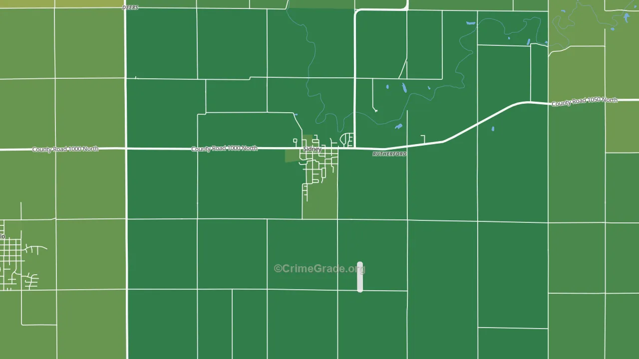 61877, IL Map of Vehicle Theft Rates