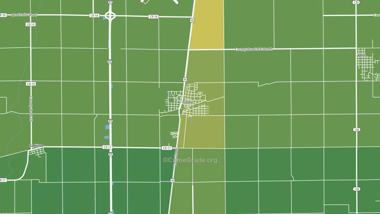 61880, IL Map of Vehicle Theft Rates