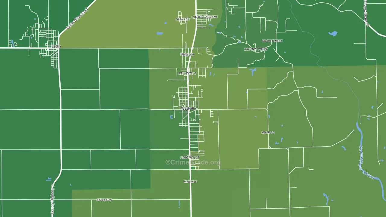 61883, IL Map of Vehicle Theft Rates