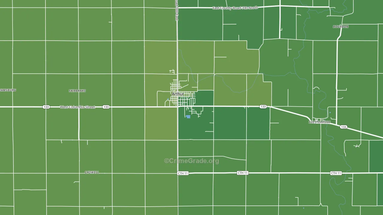 61911, IL Map of Vehicle Theft Rates