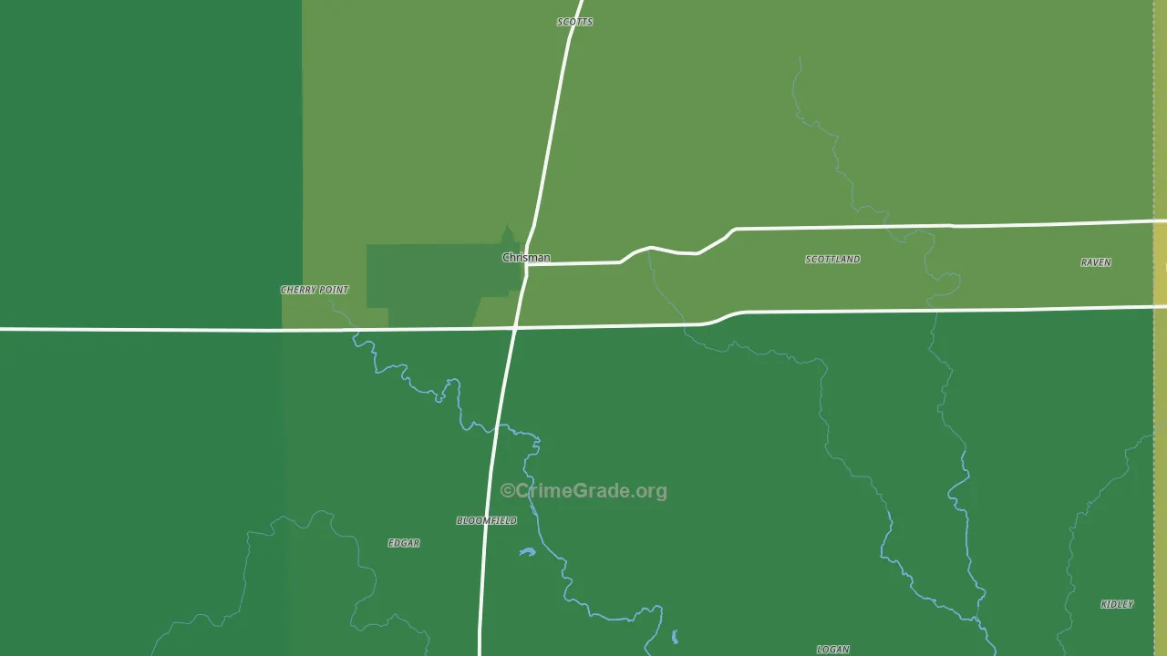 61924, IL Map of Vehicle Theft Rates