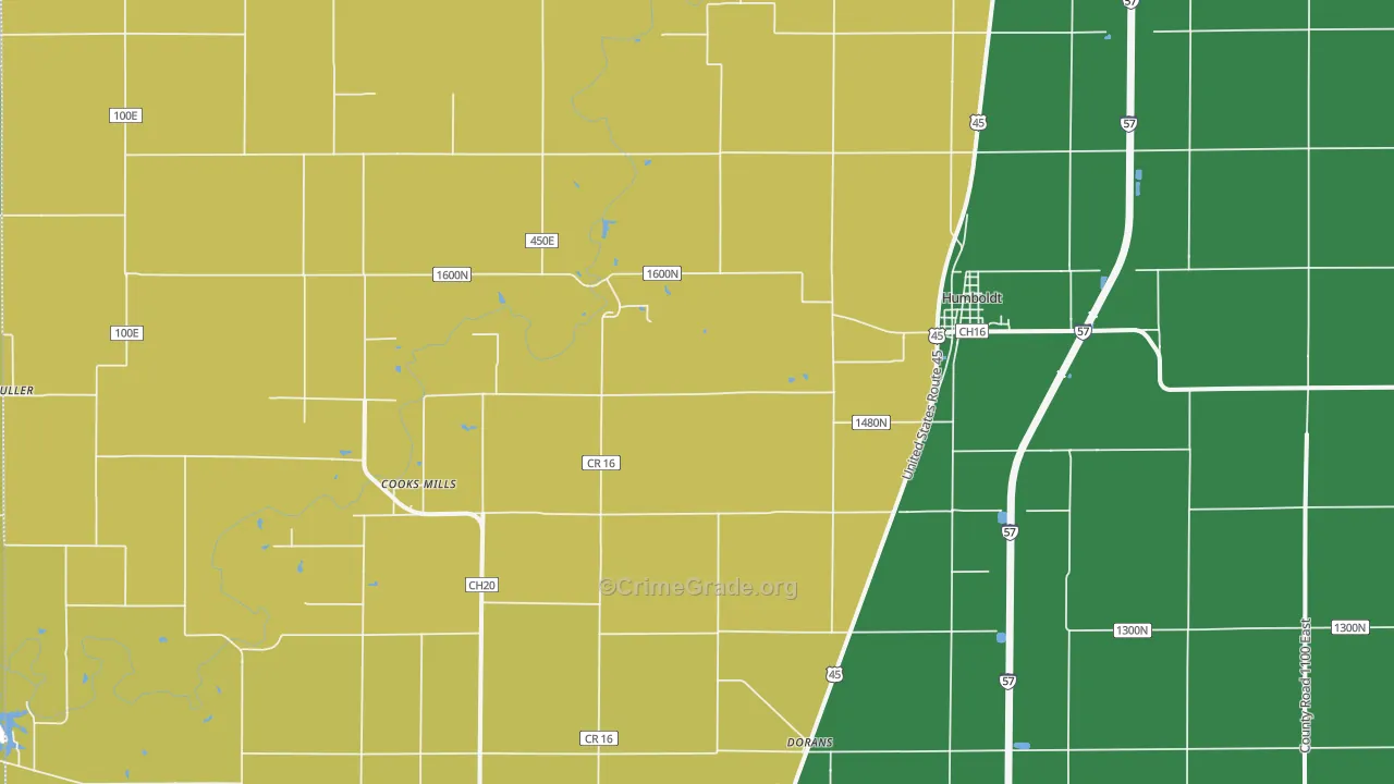 61931, IL Map of Vehicle Theft Rates