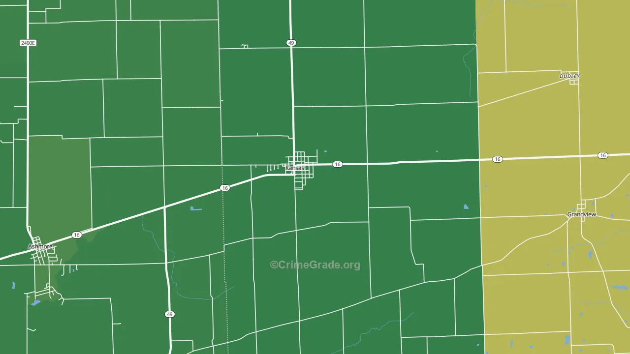 61933, IL Map of Vehicle Theft Rates