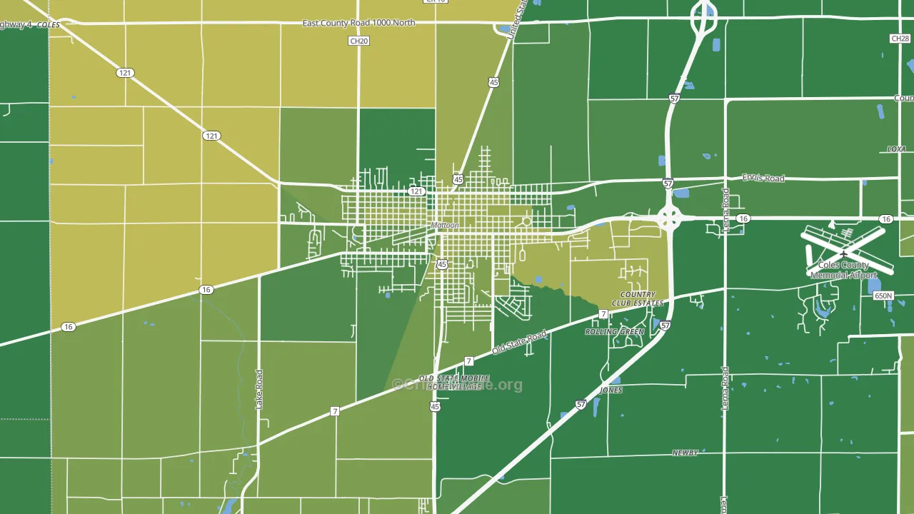 61938, IL Map of Vehicle Theft Rates
