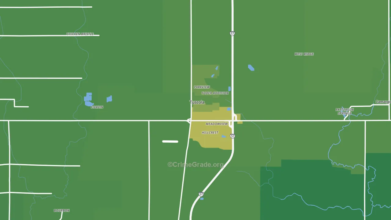61953, IL Map of Vehicle Theft Rates