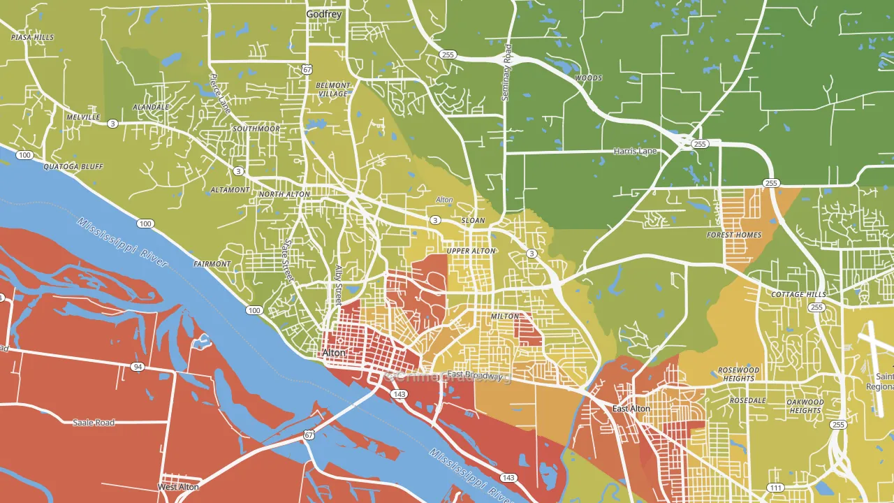62002, IL Map of Vehicle Theft Rates
