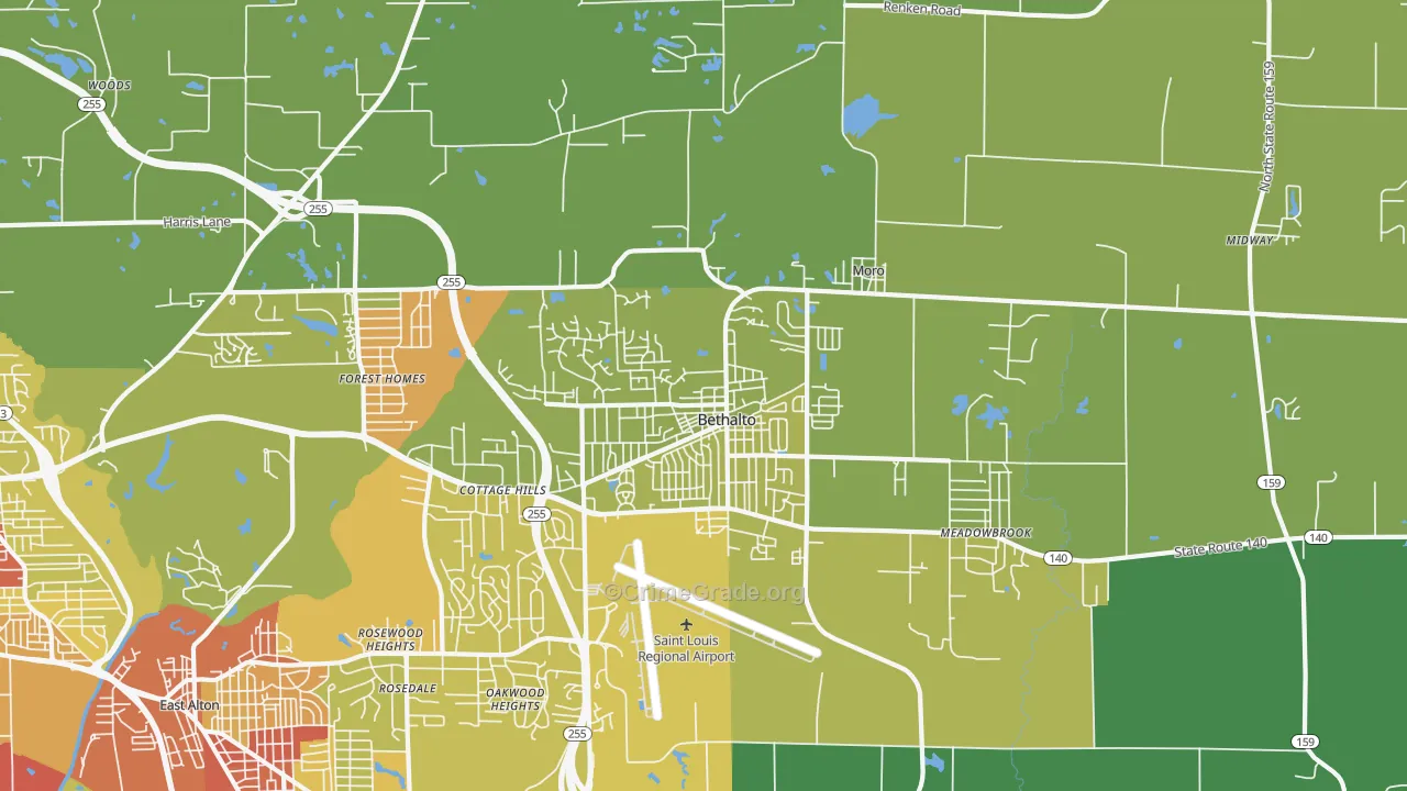 62010, IL Map of Vehicle Theft Rates