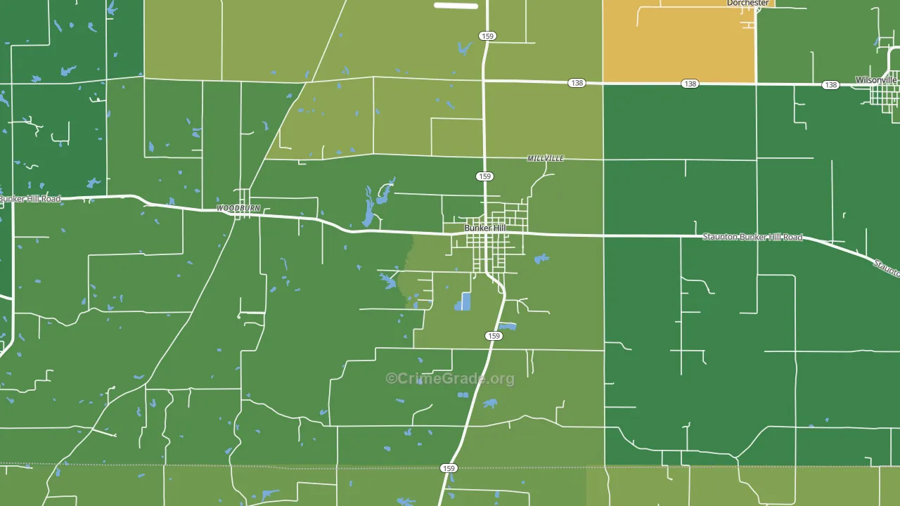 62014, IL Map of Vehicle Theft Rates