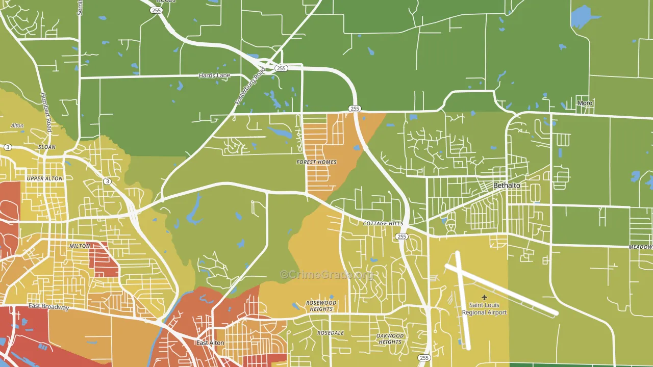62018, IL Map of Vehicle Theft Rates