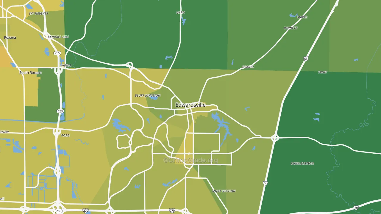 62025, IL Map of Vehicle Theft Rates