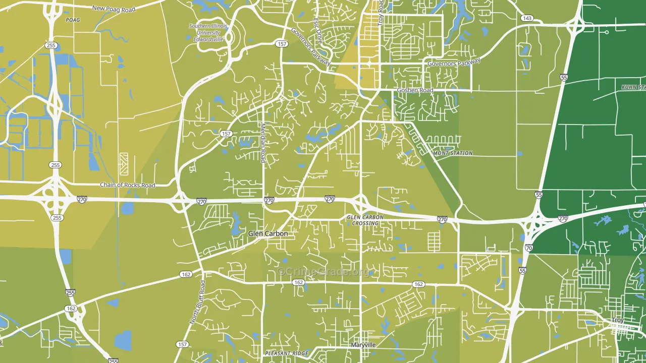62034, IL Map of Vehicle Theft Rates