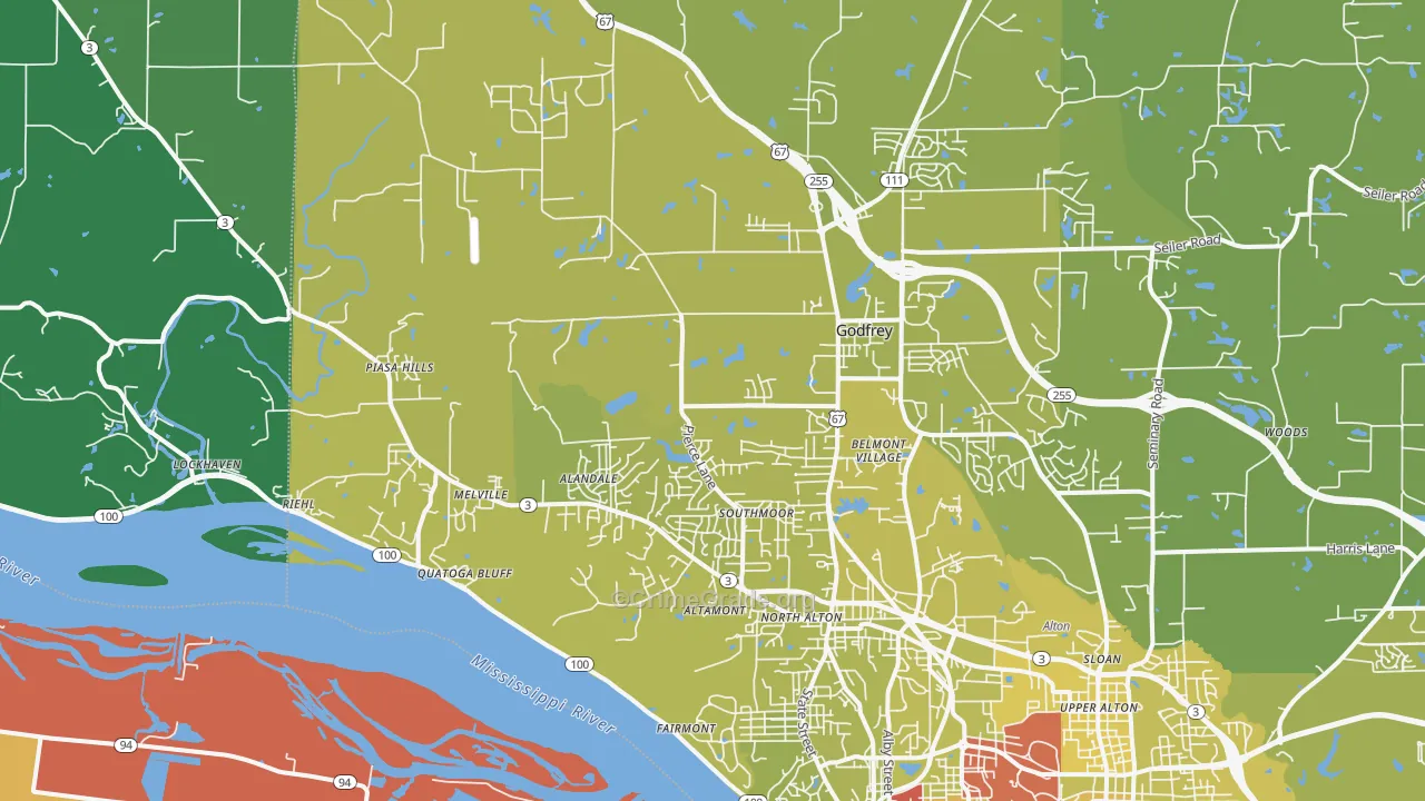 62035, IL Map of Vehicle Theft Rates