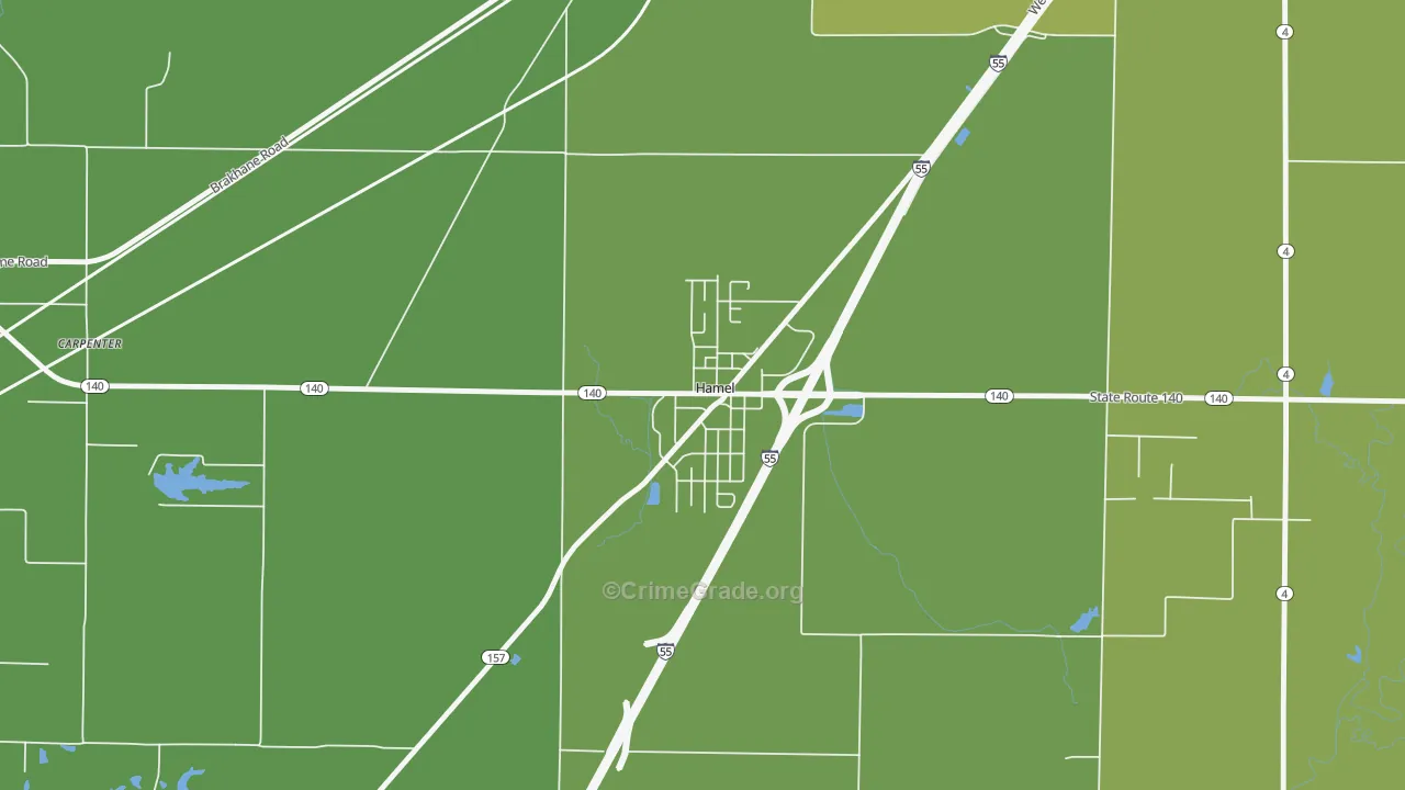 62046, IL Map of Vehicle Theft Rates