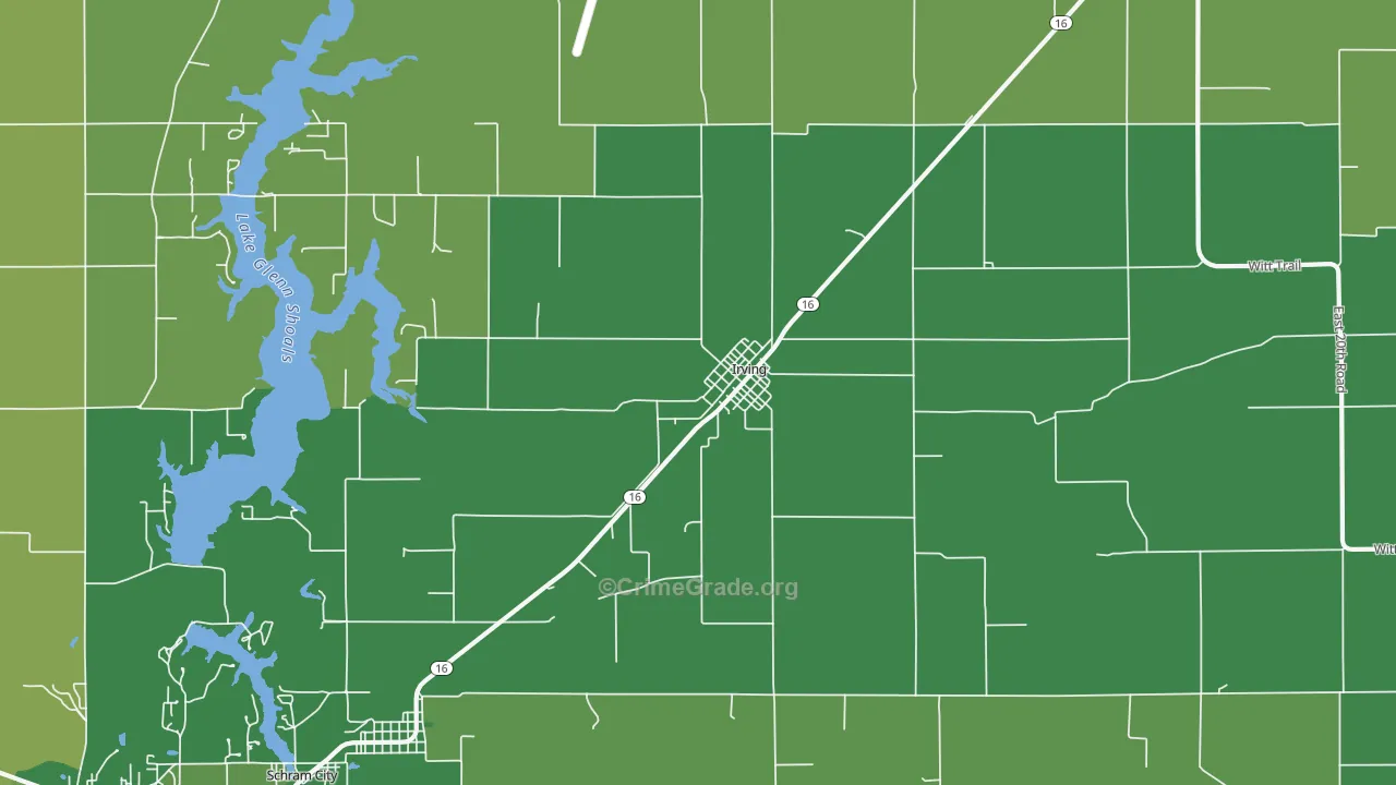 62051, IL Map of Vehicle Theft Rates