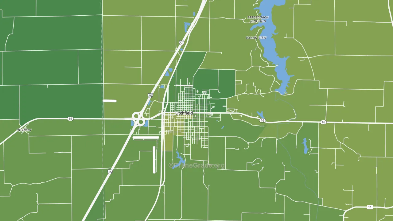 62056, IL Map of Vehicle Theft Rates