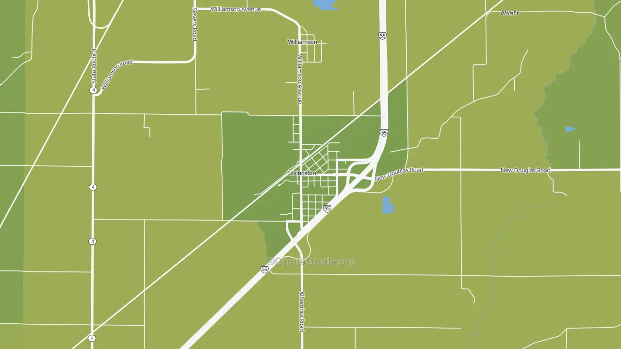 62058, IL Map of Vehicle Theft Rates