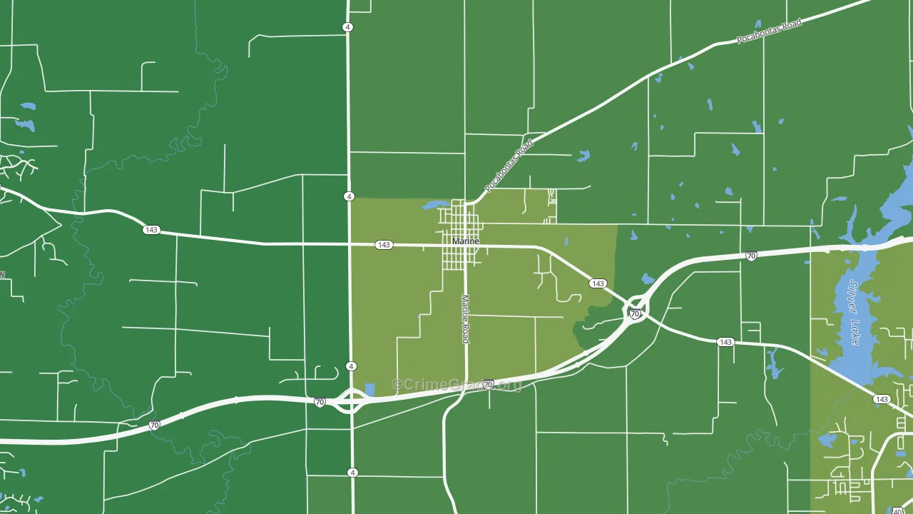 62061, IL Map of Vehicle Theft Rates
