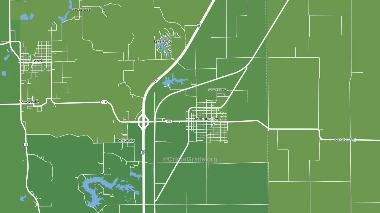 62069, IL Map of Vehicle Theft Rates