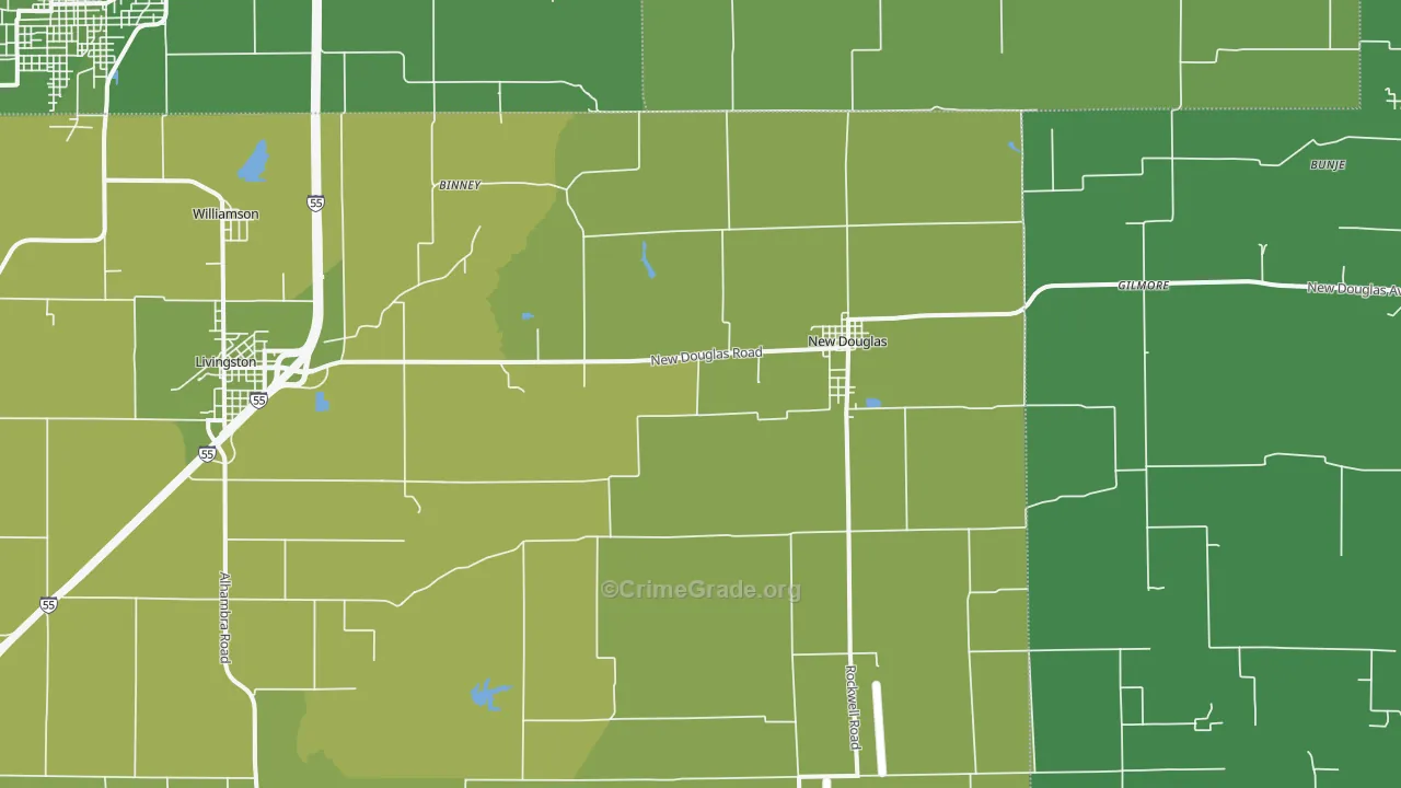 62074, IL Map of Vehicle Theft Rates