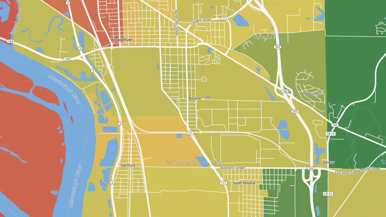 62084, IL Map of Vehicle Theft Rates