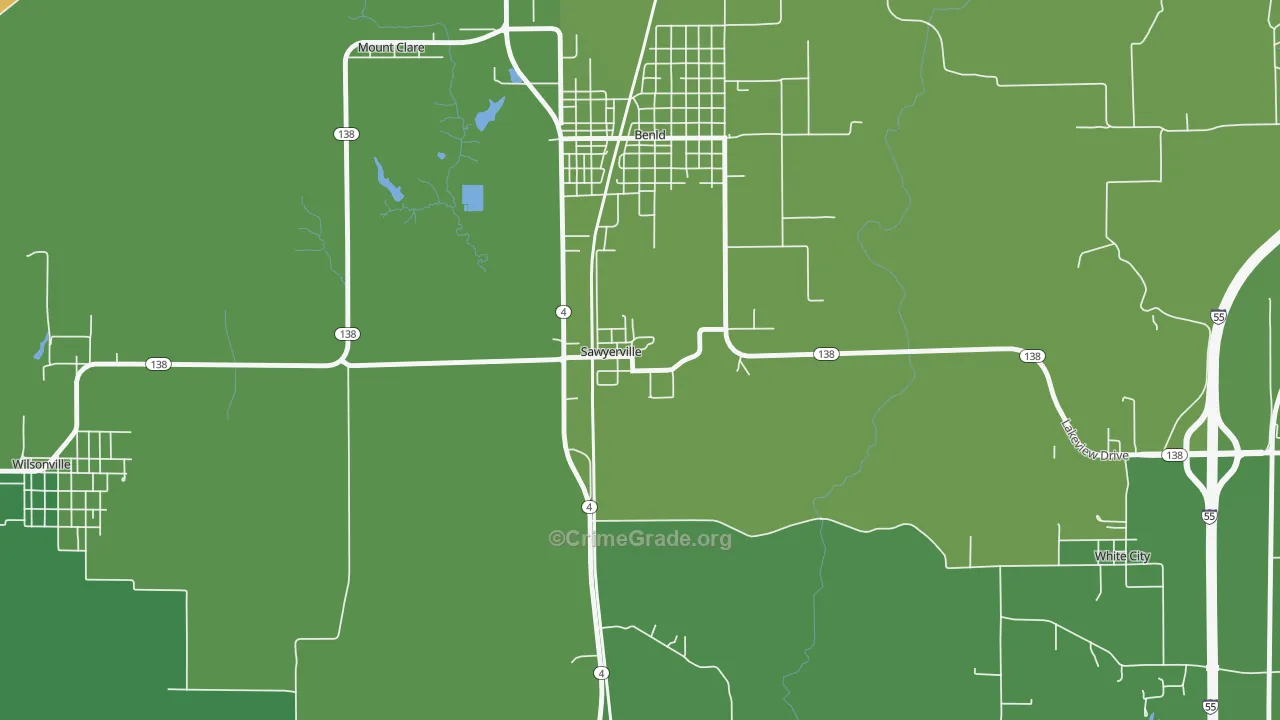 62085, IL Map of Vehicle Theft Rates