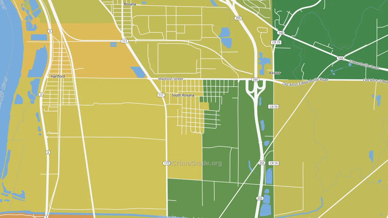 62087, IL Map of Vehicle Theft Rates