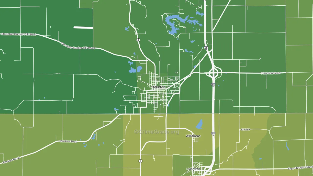 62088, IL Map of Vehicle Theft Rates