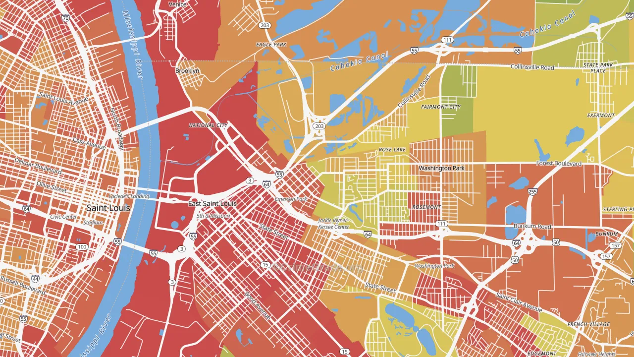 62201, IL Map of Vehicle Theft Rates