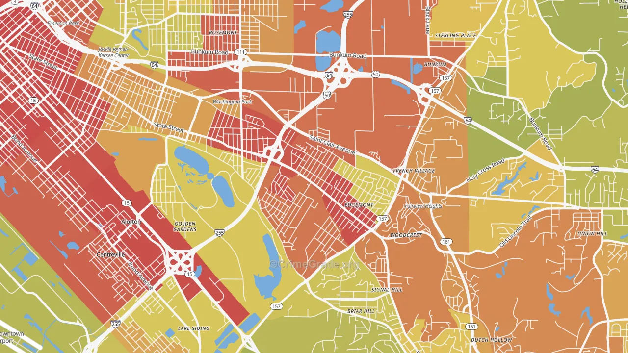62203, IL Map of Vehicle Theft Rates