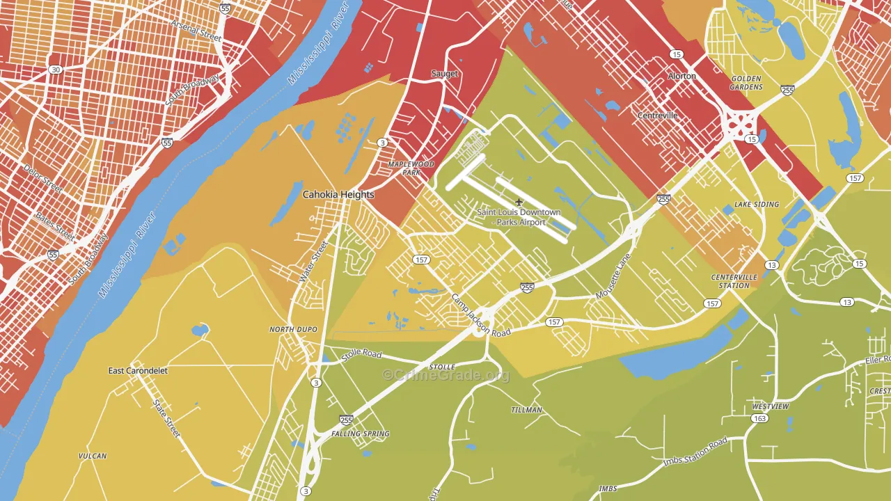 62206, IL Map of Vehicle Theft Rates