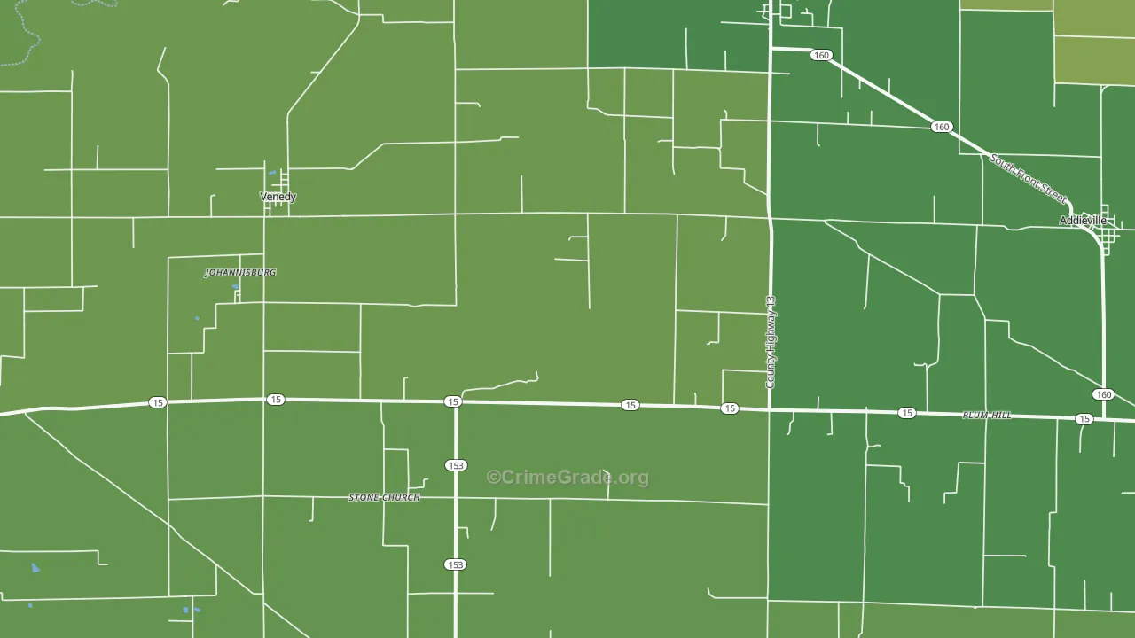 62214, IL Map of Vehicle Theft Rates
