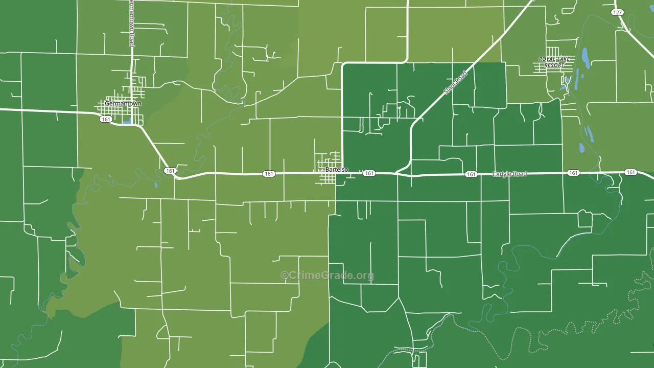 62218, IL Map of Vehicle Theft Rates
